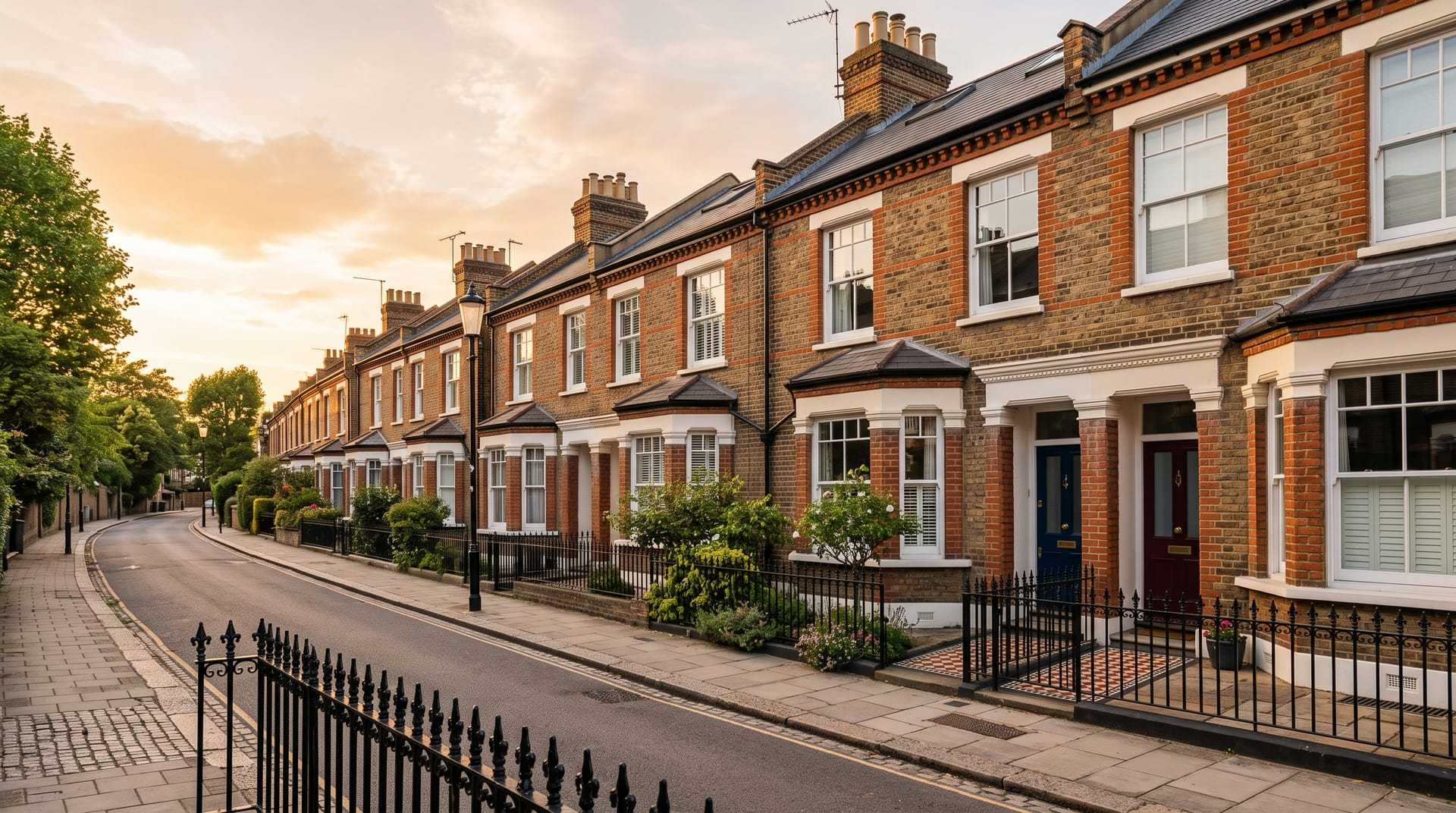 Victorian terraced street in London